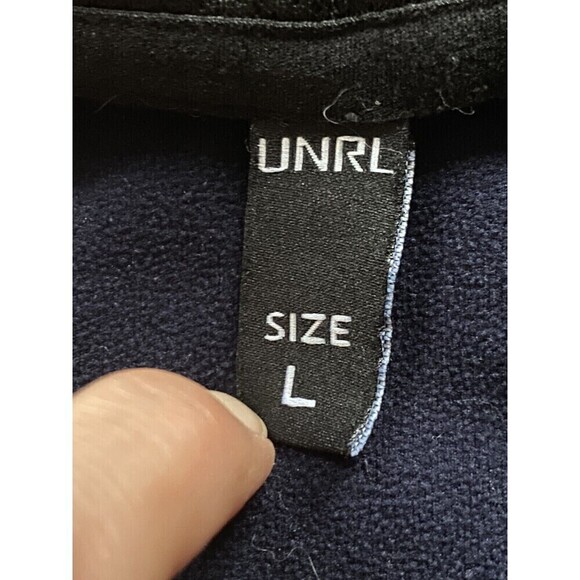 UNRL Crossover II Hoodie Men's L Blue Navy Pullover Stretch Performance Fleece - Picture 3 of 8